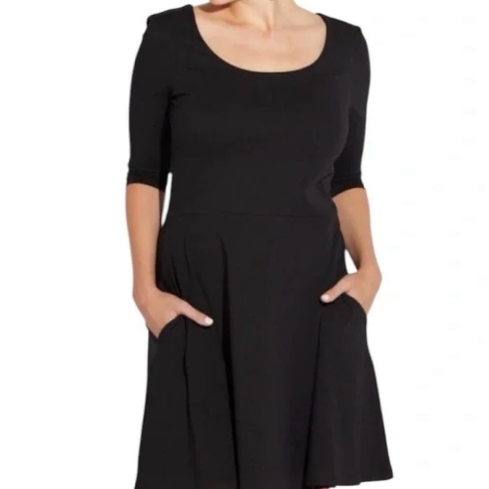 Pact Black Midi Dress with Pockets